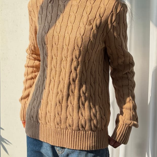 [M]폴로 랄프로렌 꽈배기 케이블 코튼 니트