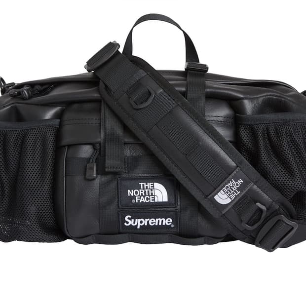 18fw 슈프림 supreme 노스페이스 레더 마운틴 웨이스트 백