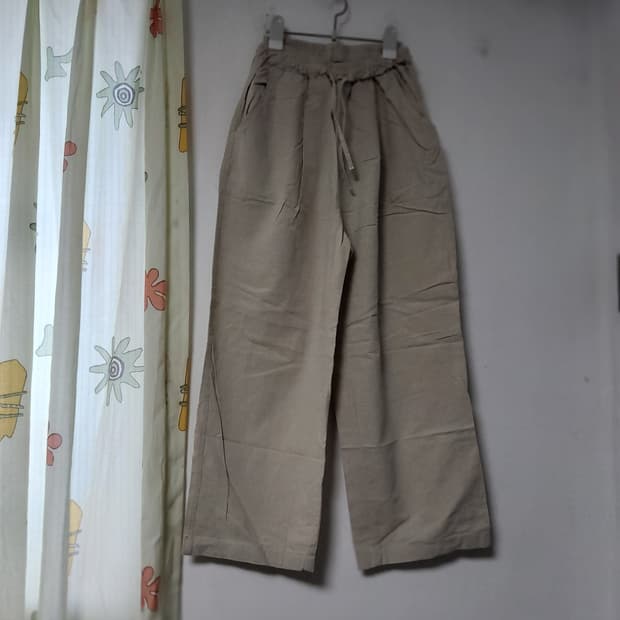 통넓은 밴딩  린넨바지 M