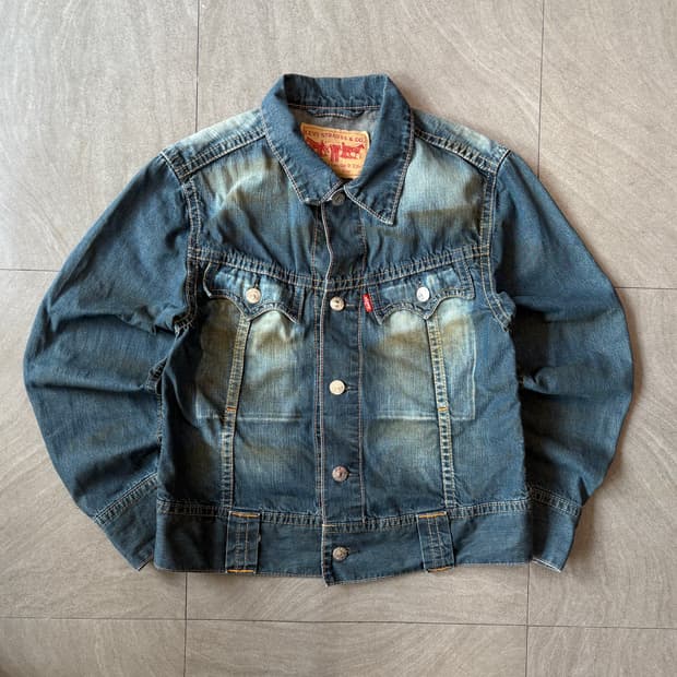 리바이스 정품 더티 워싱 데님 자켓
