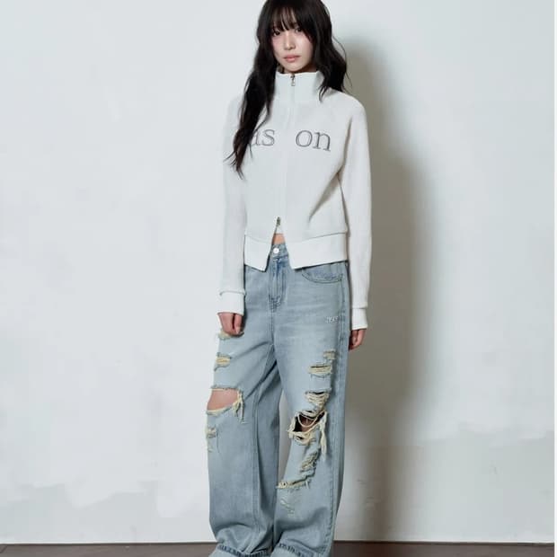 애즈온 SKY DAMAGE PANTS M사이즈