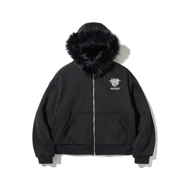 스켈리웩 크롭 퍼 후드 자켓