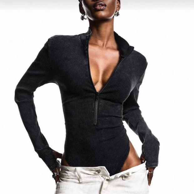 Pigment-Dyed Turtleneck Warmer Bodysuit