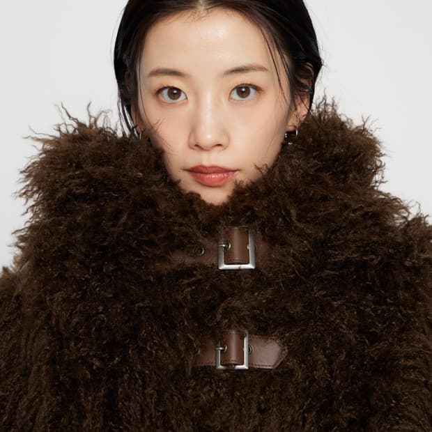 Laguagem 라구아젬 long faux fur belted