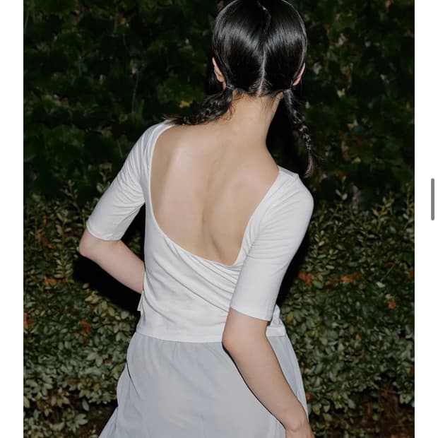 무브웜 스쿱백 탑 스노우 크림 M 요가복 scoop back top sn