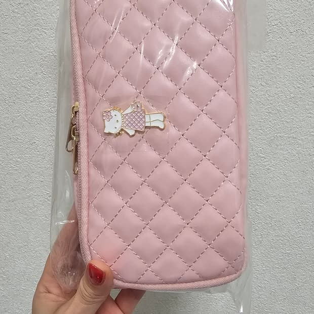 일본정품 롱다리 헬로키티 파우치 퀼트 핑크