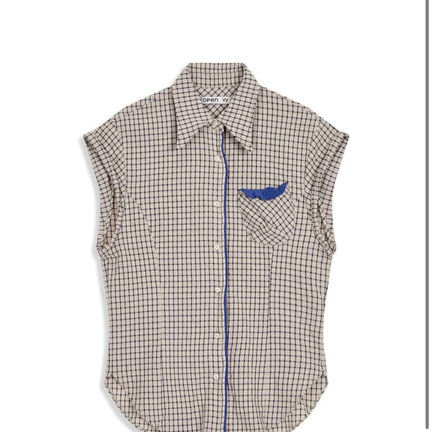 Open YY color block wire shirt (베이지)