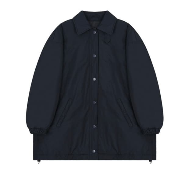 코스모스 cosmoss 칼라 셔링 패딩 네이비