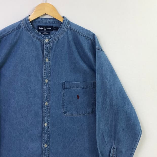 Xxl 폴로 데님 빅셔츠