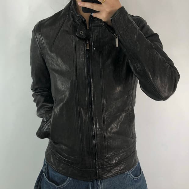[L] 블랙 레더자켓