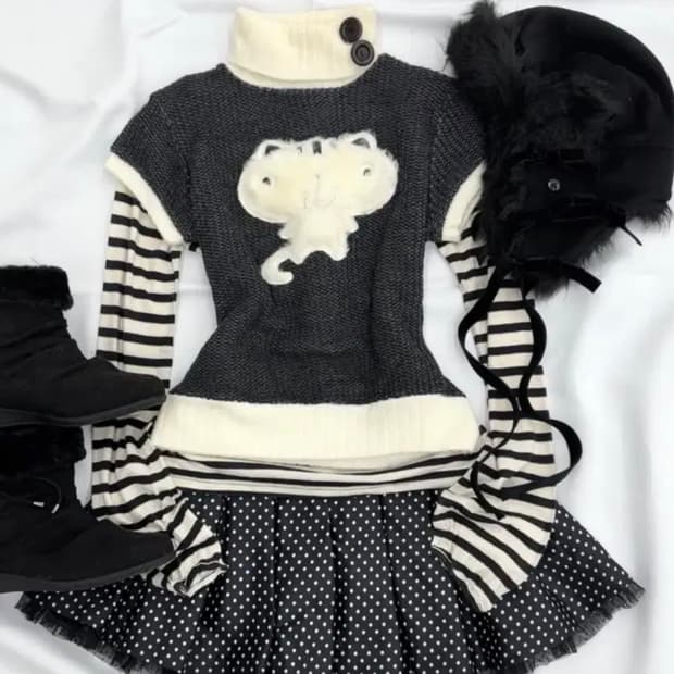 큐빈티지 큐빈 레전드 매물 고양이 반팔 니트 니혼진