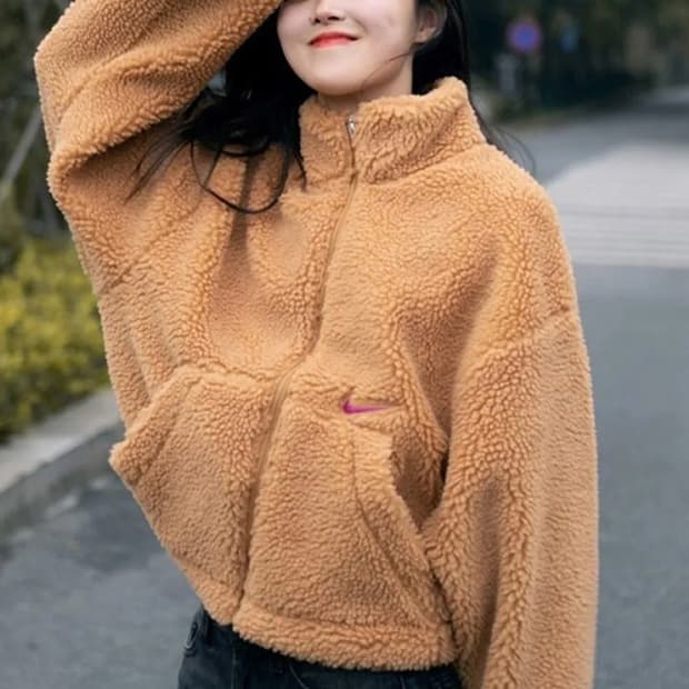 나이키 후리스 우먼스 스우시 셰르파 자켓 크롭 뽀글이 xs