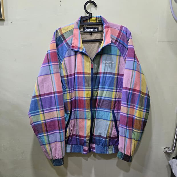 슈프림 체크 집업 자켓 (L)