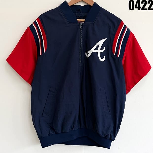 마제스틱 애틀랜타 브레이브스팀 하프집업 반팔 풀오버 L 0422
