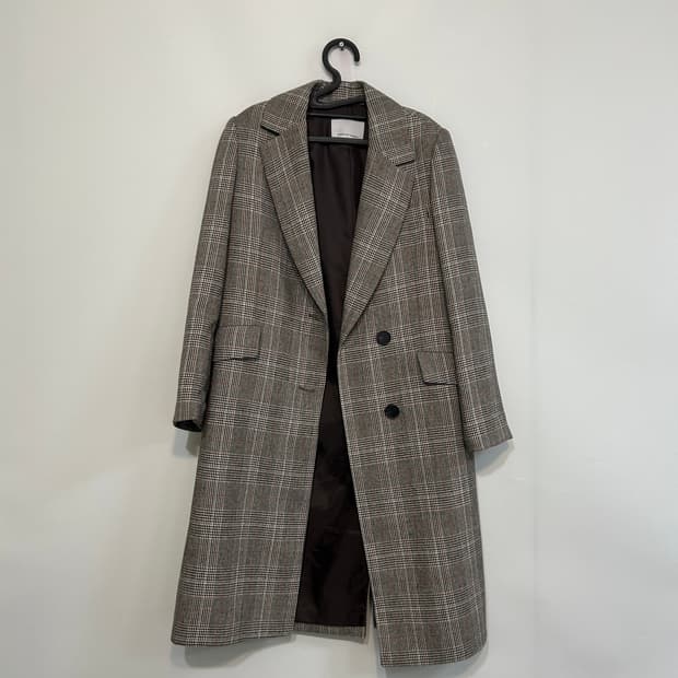 VOV 보브 체크 코트 55 상태최상