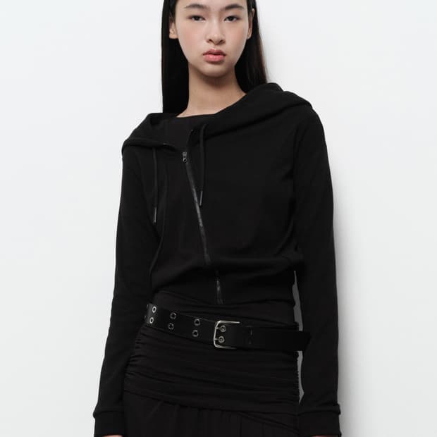 다이애그널 후디 집업