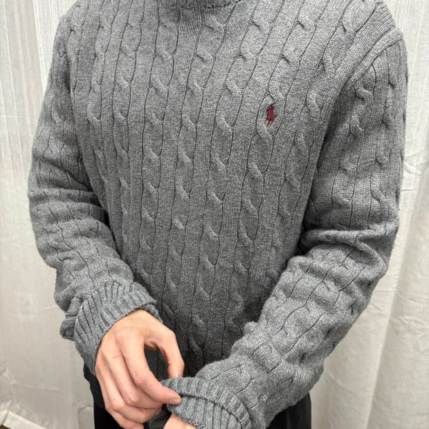폴로 랄프로렌 그레이 케이블 니트