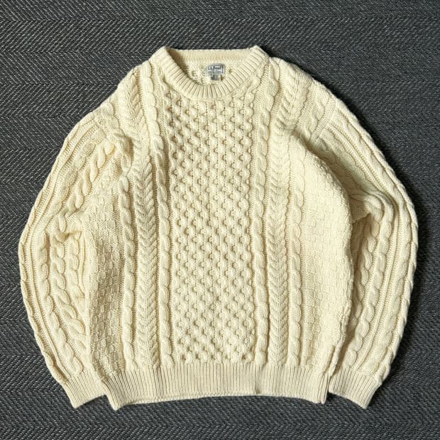 엘엘빈 아일랜드 피셔맨 울 케이블 스웨터 (110)