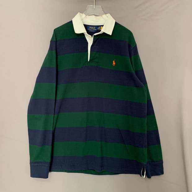 L 폴로랄프로렌 신형 QR 클래식핏 단가라 럭비 긴팔 카라티