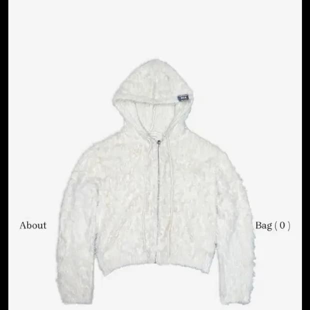 더미스테리어스호텔 미스테리어스호텔 화이트 아이보리 푸들 후드집업