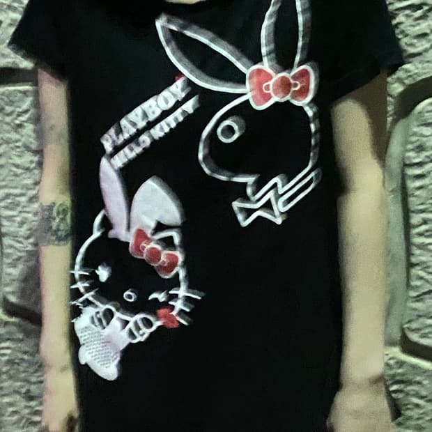 Sanrio Playboi Hello Kitty T Shirt Black