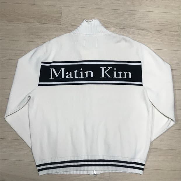 마뗑킴 아이보리 니트집업 L