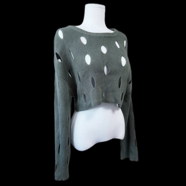 Murua 데미지 디스트로이드 펀칭 그런지 펑크 고스 니트