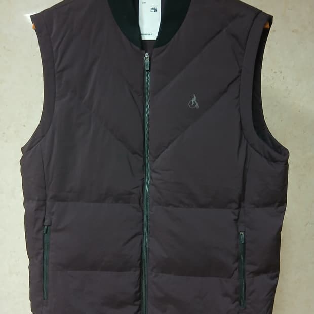 빈폴 덕다운 패딩조끼 110사이즈 버건디