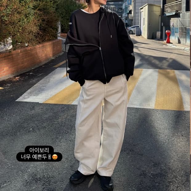 [새 상품] 돈비레잇 커브 코튼 팬츠 블랙s