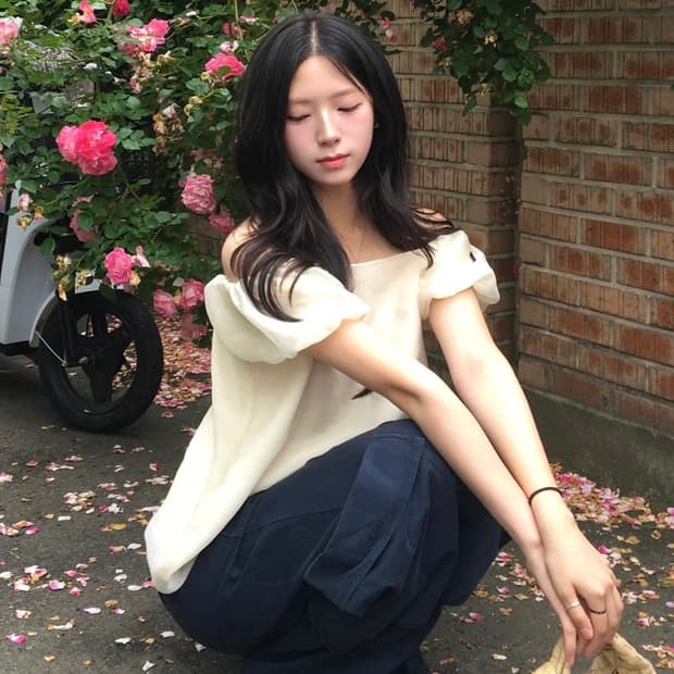 하이원스 여성 여름 메이비 오간자 반팔 블라우스