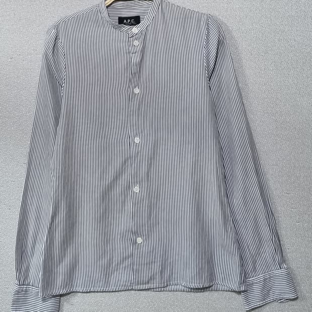 34) APC 아페쎄 코튼100% 세로 스트라이프 셔츠