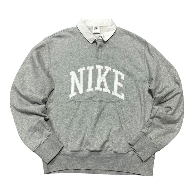 ✨ (바배) 나이키 럭비 그레이 카라 맨투맨