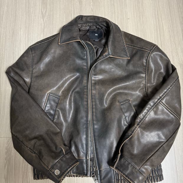 h&m 브라운 레더자켓