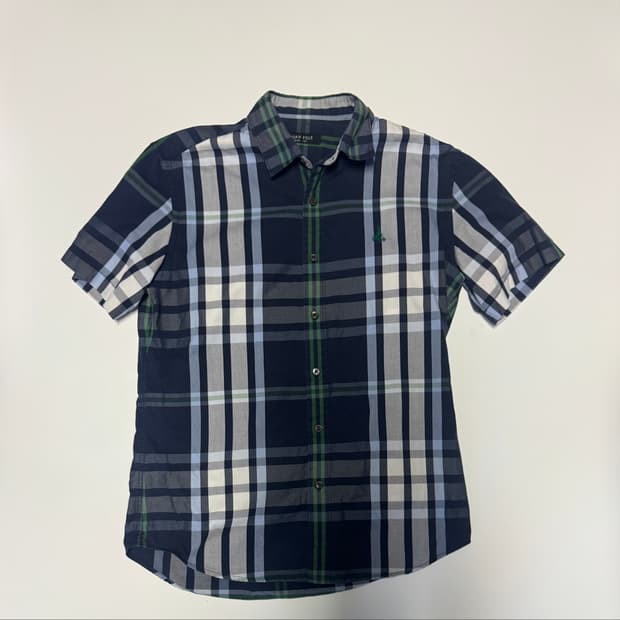 빈폴 Beanpole 빈티지 슬림핏 반팔 체크 셔츠 M
