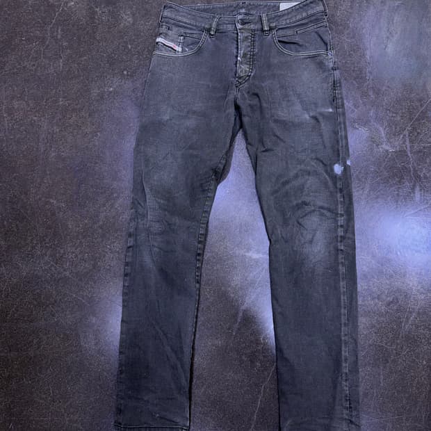 디젤 D-Bazer 빈티지 워싱 페인팅 테이퍼드핏 코튼팬츠 30