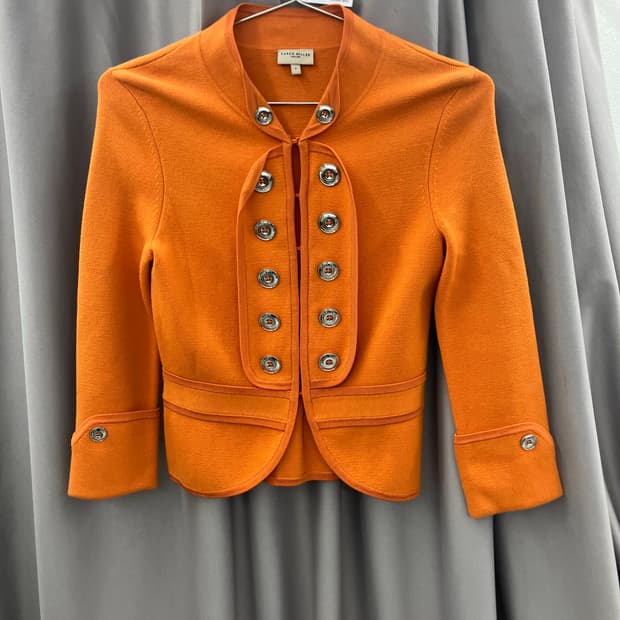 탠저린 더블 버튼 니트 자켓