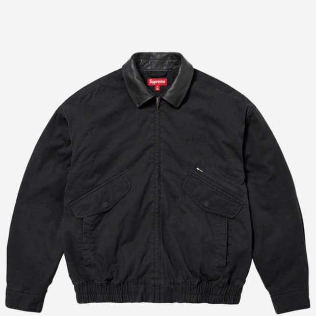 Supreme Leather Collar Utility Jacket Bl