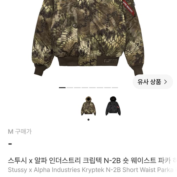알파인더스트리 스투시 콜라보 파카
