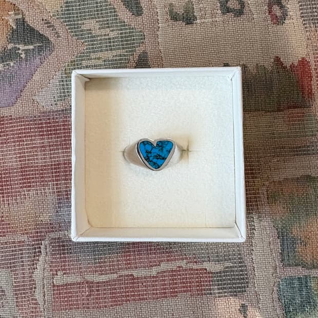 Preek Rough Heart Turquoise Ring