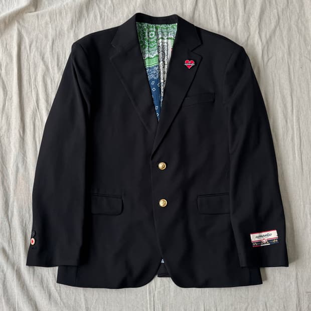 비욘드 클로젯 금장 페이즐리 블레이저 자켓 M