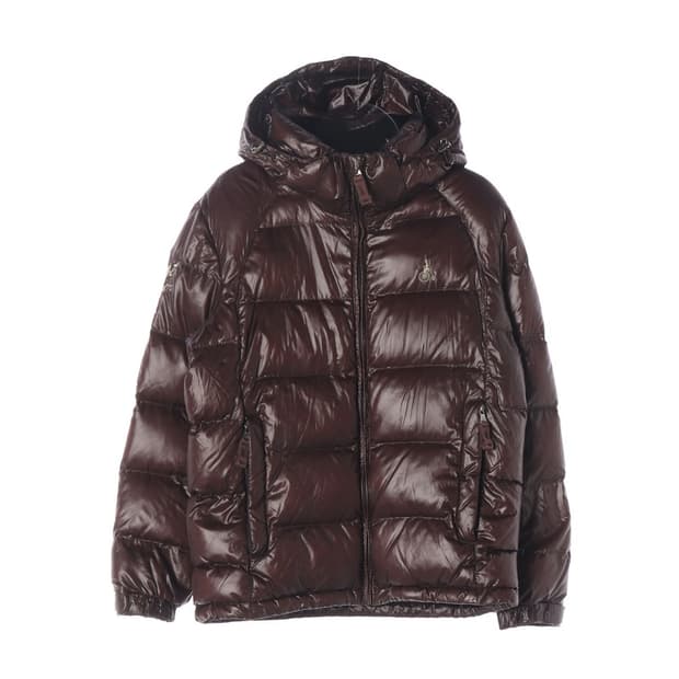 빈폴 글로시 다크브라운 유광 덕다운 푸퍼 패딩 M
