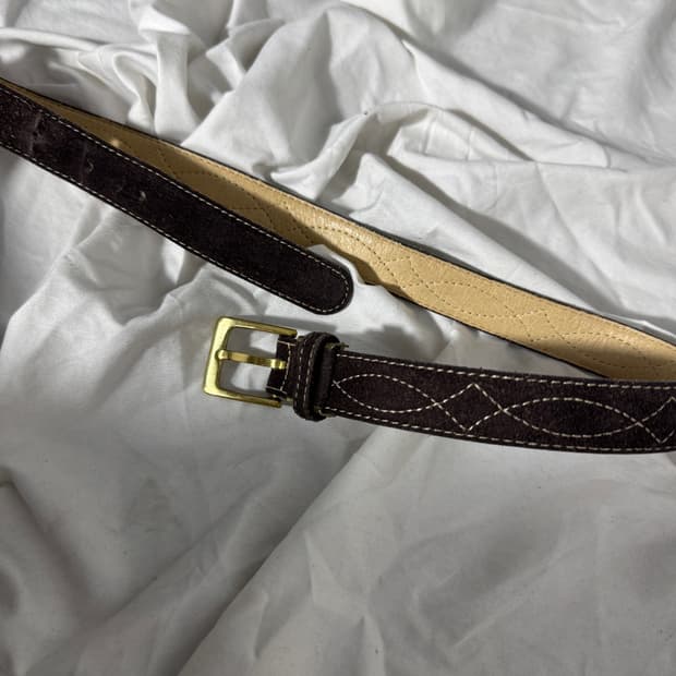 빈티지 스웨이드 웨스턴 스티치 벨트