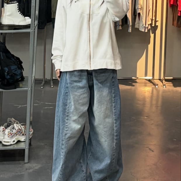 타미힐피거 화이트 집업 자켓 A3179