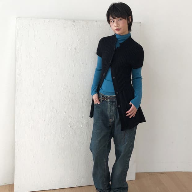 vintage ribbed knit mini dress