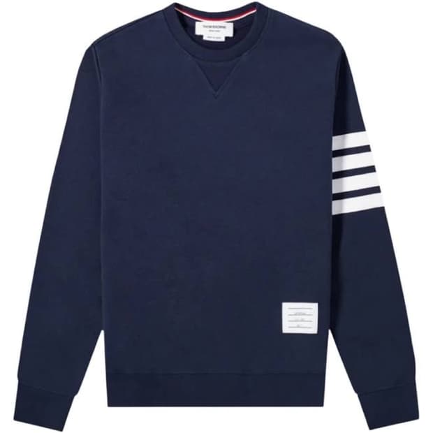 톰브라운 사선완장 맨투맨 네이비