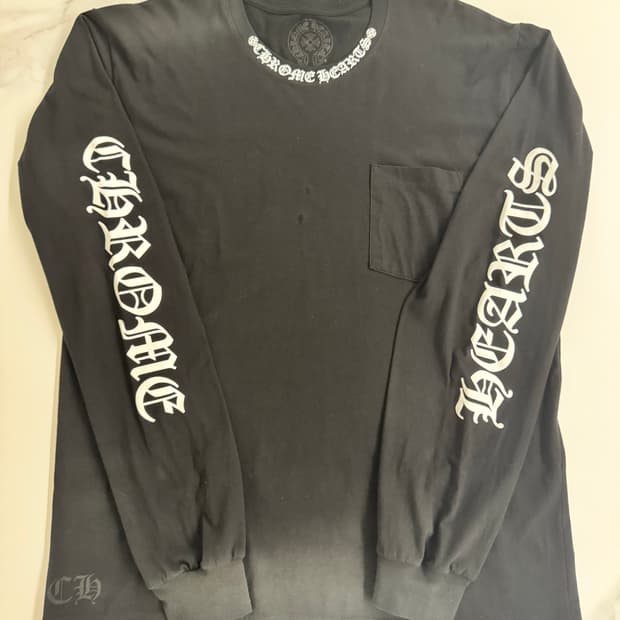 크롬하츠 넥 스크립트 롱슬리브 XL 블랙