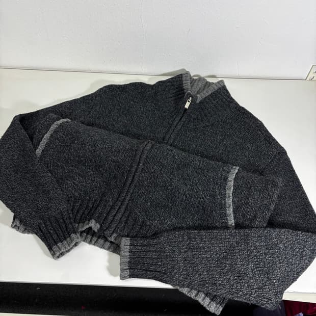 100 LEE 리 차콜 니트집업