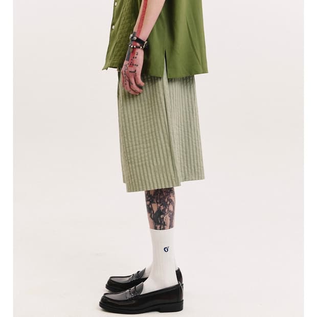 오가프 스트라이프 버뮤다 팬츠