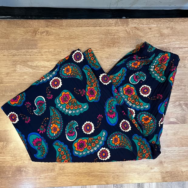 쇼핑몰 여성 에스닉 페이즐리 플리츠팬츠 플리츠바지