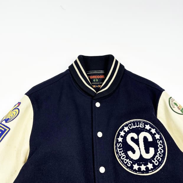 VTG 빈티지 재팬 맥그리거 모직 가죽 바시티 자켓 (M)